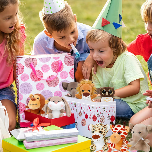 12-36 PCS Small Safari Stuffed Animals Bulk 12cm Jungle Animal Mini Plush Toys for Classroom Prizes Party Favors Birthday Gifts